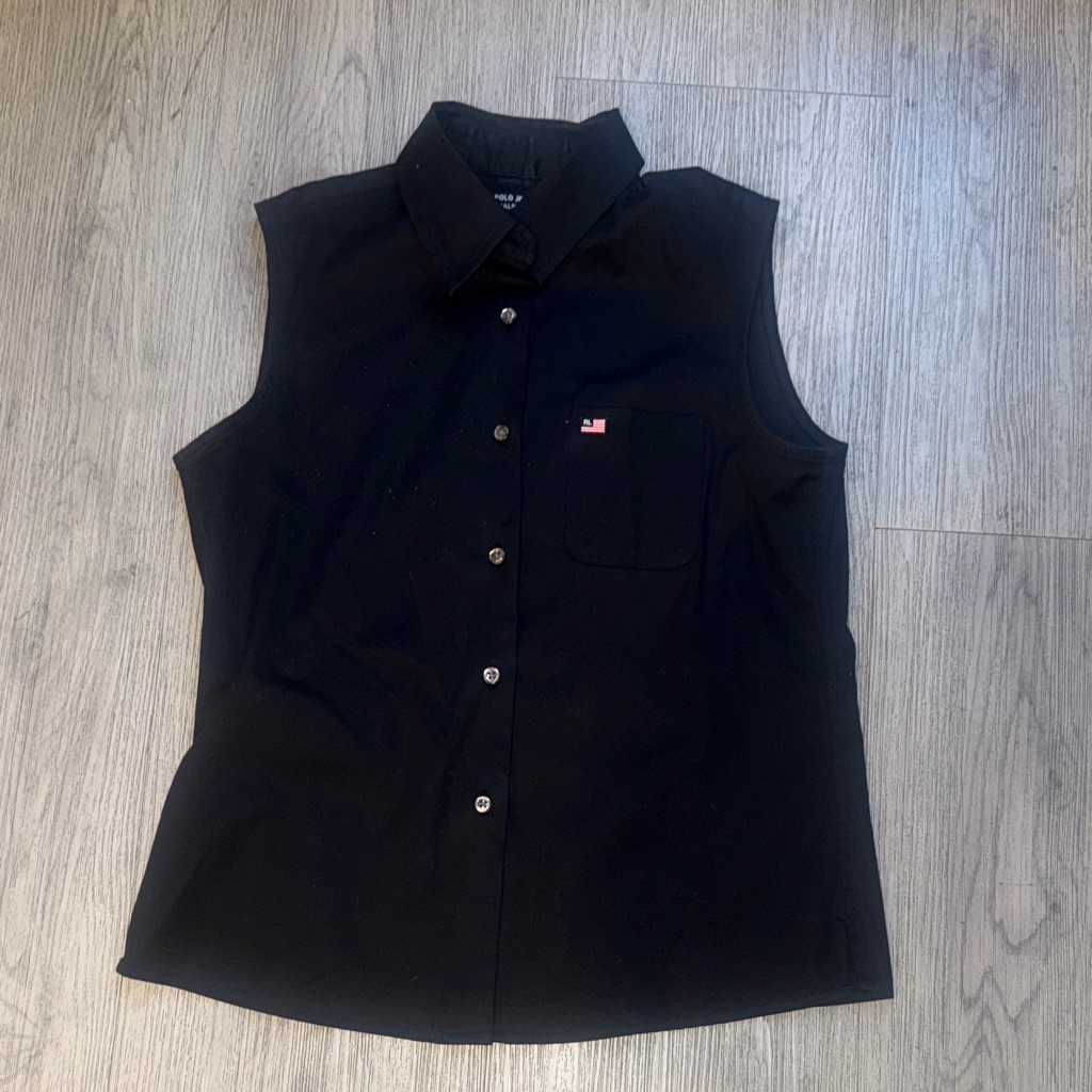 Polo Jeans Ralph Lauren Black Sleeveless Button-Up Shirt